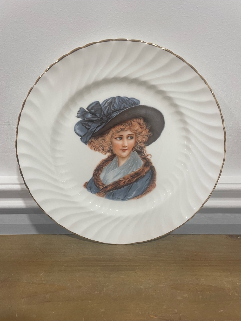 Vintage Royal Staffordshire White Bone China Decorative Portrait Plate